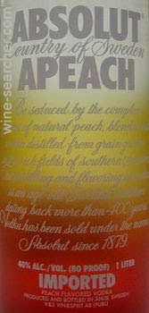 Absolut Apeach-Peach Flavored Vodka, Sweden