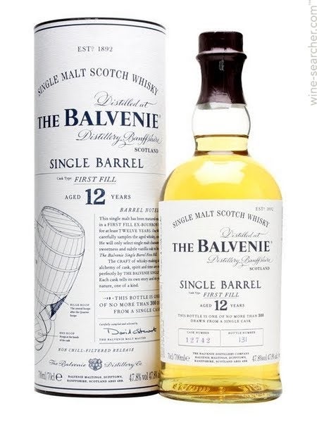 The Balvenie Single Barrel First Fill 12 Year Old Single Malt Scotch Whisky, Speyside, Scotland