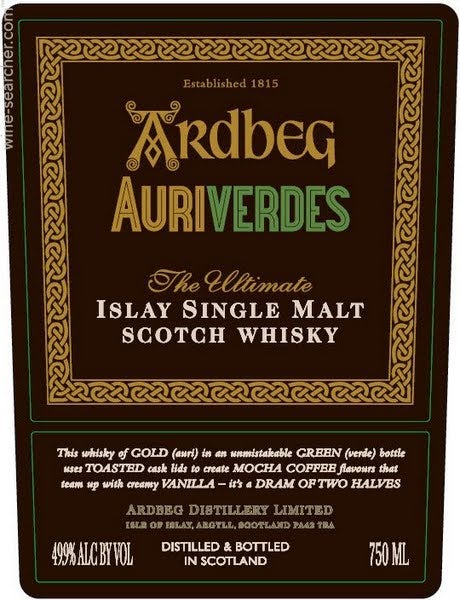 Ardbeg 'Auriverdes' Single Malt Scotch Whisky, Islay, Scotland