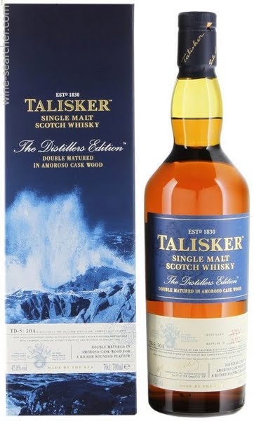 Talisker Distillers Edition Double Matured Amoroso Sherry Cask Wood Single Malt Scotch Whisky, Isle of Skye, Scotland