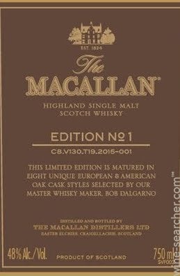 The Macallan Edition No 1 Single Malt Scotch Whisky, Speyside - Highlands, Scotland