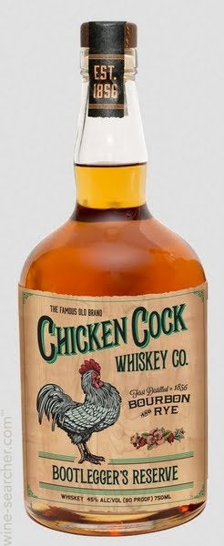 Chicken Cock Bootlegger's Reserve Bourbon and Rye Whiskey, South Carolina, USA