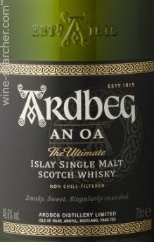 Ardbeg 'An Oa' Single Malt Scotch Whisky, Islay, Scotland