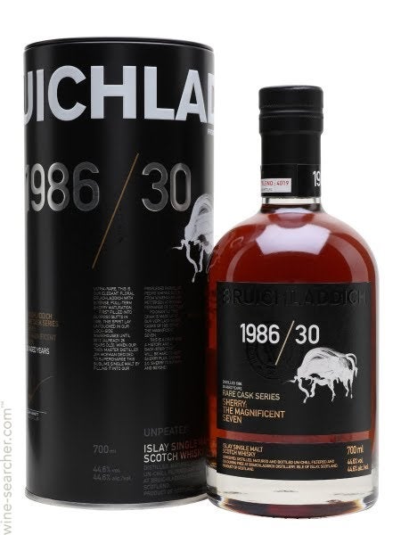 1986 Bruichladdich Rare Cask Series 'Sherry The Magnificent Seven' 30 Year Old Single Malt Scotch Whisky, Islay, Scotland