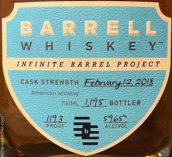 Barrell 'Infinite Barrel Project' Cask Strength American Whiskey, Kentucky, USA