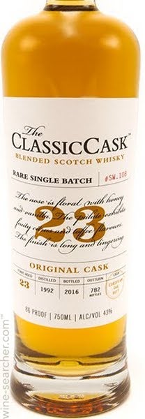 The Classic Cask Rare Single Batch Original Cask 23 Year Old Blended Scotch Whisky, Scotland