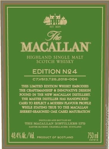 The Macallan Edition No 4 Single Malt Scotch Whisky, Speyside - Highlands, Scotland