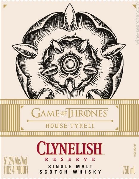 Clynelish Game of Thrones 'House Tyrell' Reserve Single Malt Scotch Whisky, Highlands, Scotland