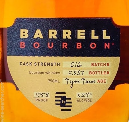 Barrell Batch 016 Cask Strength 9 Years 9 Months Old Bourbon Whiskey, Tennessee, USA