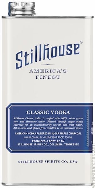 Stillhouse Distillery Classic Vodka, Tennessee, USA