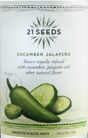 21 Seeds Cucumber Jalapeno Infused Tequila, Jalisco, Mexico