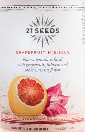 21 Seeds Grapefruit Hibiscus Infused Tequila Blanco, Mexico