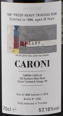 1996 Caroni 20 Year Old Heavy Trinidad Rum, Trinidad and Tobago