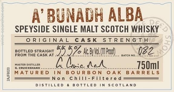 Aberlour a'Bunadh Alba Cask Strength Single Malt Scotch Whisky, Speyside, Scotland