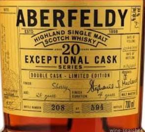 Aberfeldy Exceptional Cask Series 20 Year Old Single Malt Scotch Whisky, Highlands, Scotland