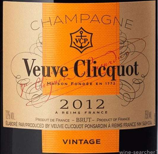 2012 Veuve Clicquot Ponsardin Vintage Brut, Champagne, France