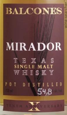 Balcones Distilling Mirador Single Malt Whisky, Texas, USA