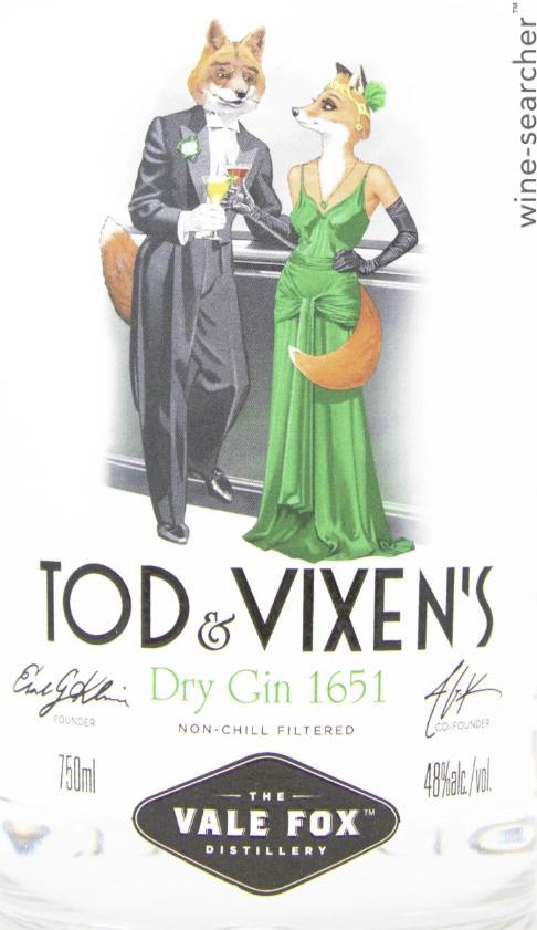 The Vale Fox Distillery 'Tod & Vixen's' Dry Gin, New York, USA