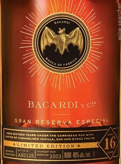 Bacardi Gran Reserva Especial 16 Year Old Rum, Puerto Rico