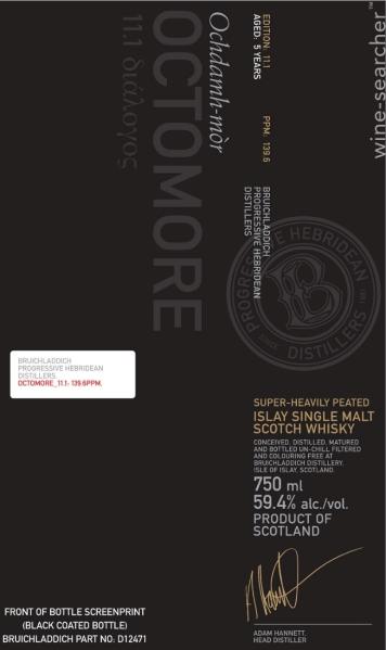 Bruichladdich Octomore Edition 11.1 Aged 5 Years Single Malt Scotch Whisky, Islay, Scotland