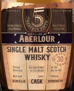 The Perfect Fifth Aberlour 30 Year Old Single Malt Scotch Whisky, Speyside, Scotland