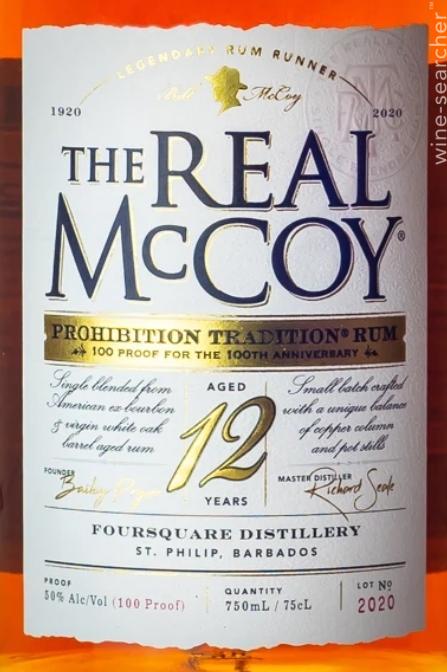 The Real McCoy Prohibition Tradition 12 Year Old Blended Rum, Barbados