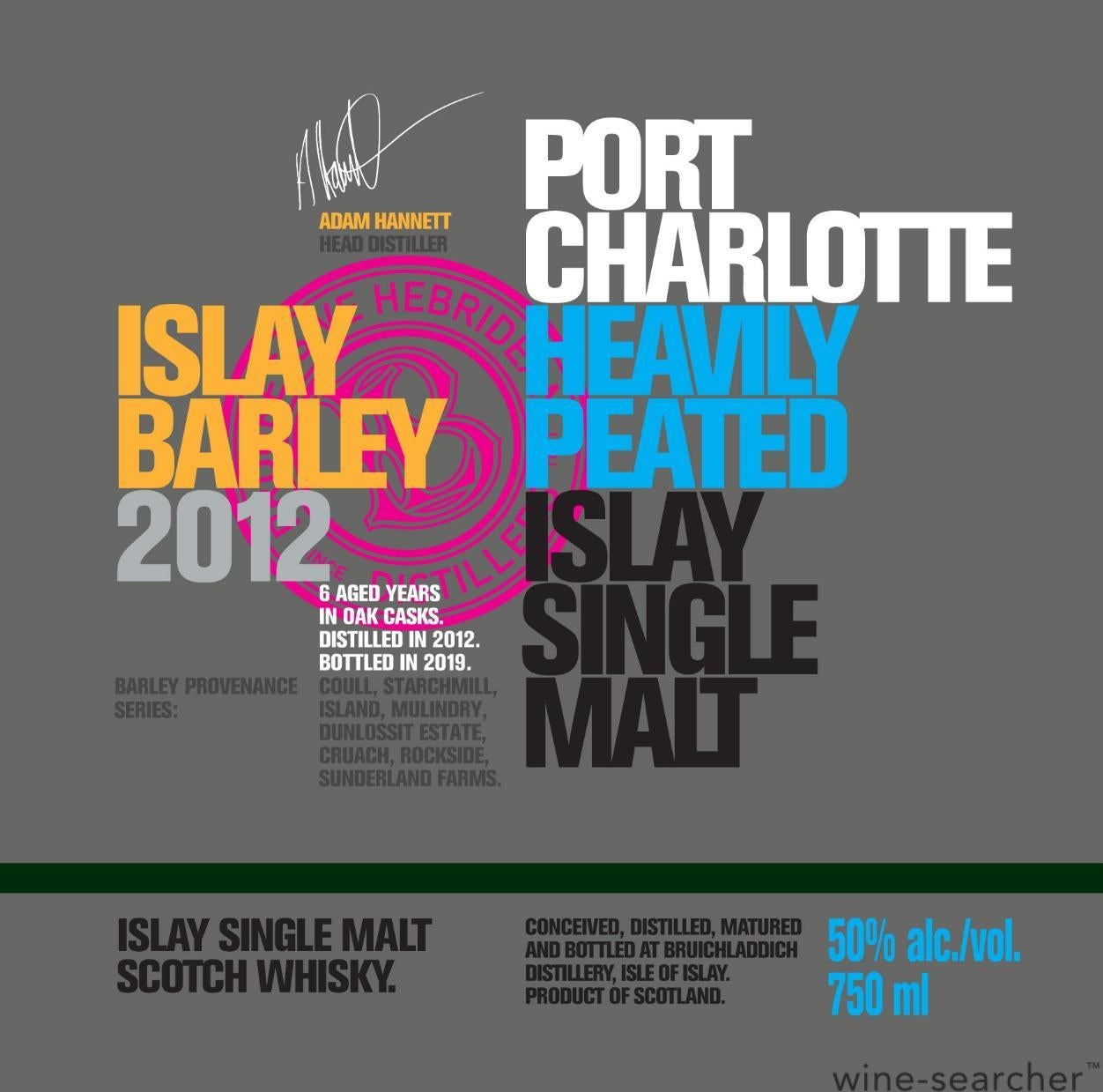 2012 Bruichladdich Port Charlotte IBHP 'Islay Barley Heavily Peated' Vintage Single Malt Scotch Whisky, Islay, Scotland