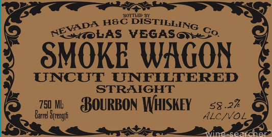 Smoke Wagon Uncut Unfiltered Straight Bourbon Whiskey, Nevada, USA