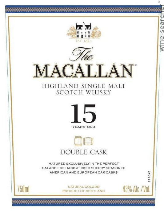 The Macallan Double Cask 15 Year Old Single Malt Scotch Whisky, Speyside - Highlands, Scotland