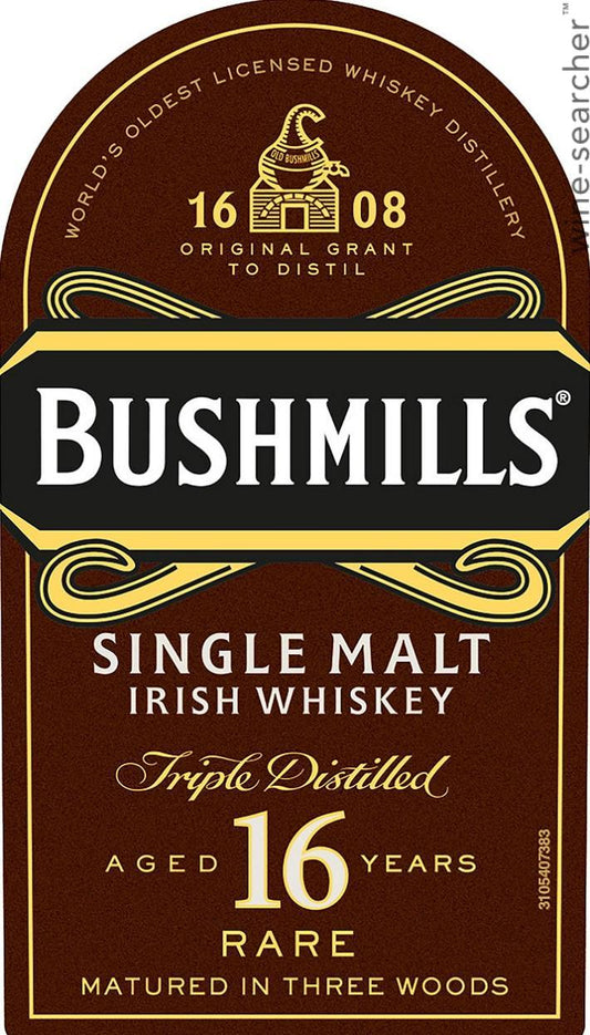 Bushmills 16 Year Old Single Malt Irish Whiskey, County Antrim, Northern Ireland