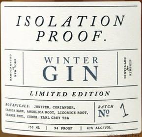 Bovina Spirits Isolation Proof Winter Gin, New York, USA