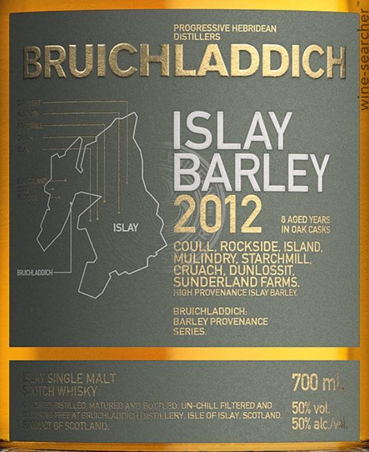 2012 Bruichladdich Islay Barley Unpeated Single Malt Scotch Whisky, Islay, Scotland