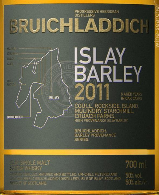 2011 Bruichladdich Islay Barley Unpeated Single Malt Scotch Whisky, Islay, Scotland