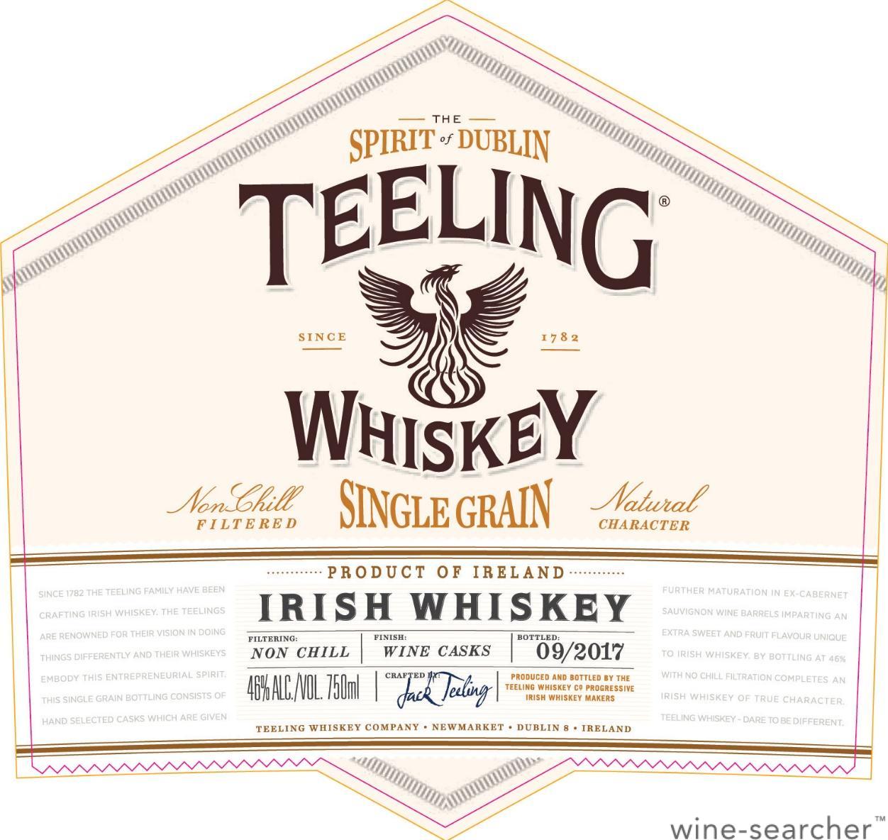 The Teeling Whiskey Co. Single Grain Irish Whiskey, Ireland