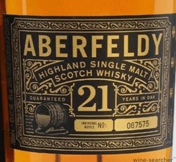 Aberfeldy 21 Year Old Single Malt Scotch Whisky, Highlands, Scotland