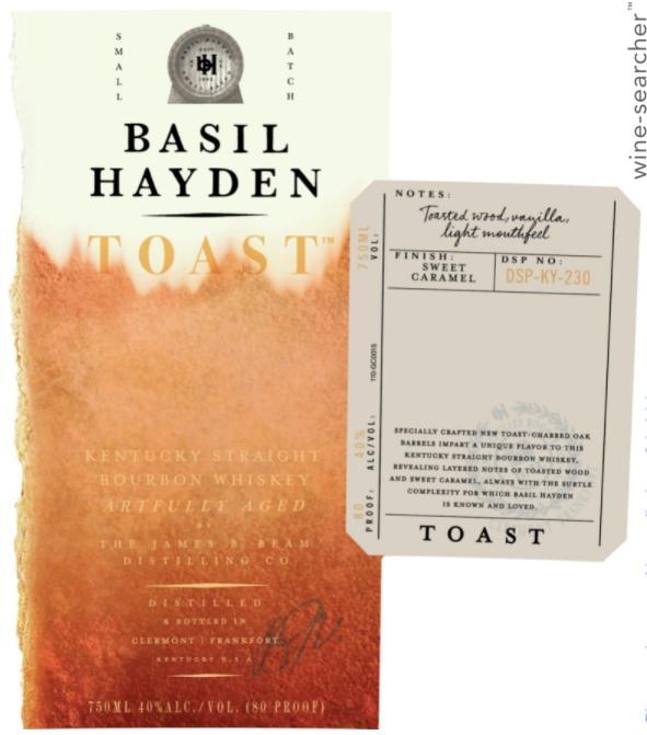 Basil Hayden's 'Toast' Kentucky Straight Bourbon Whiskey, USA