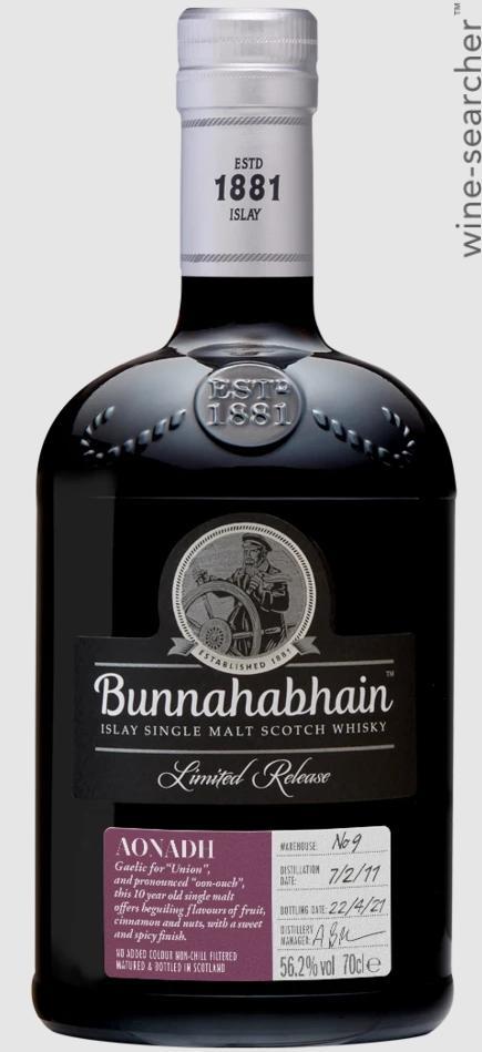 Bunnahabhain Aonadh 10 Year Old Single Malt Scotch Whisky, Islay, Scotland