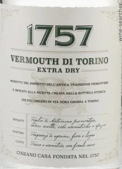 Cinzano 1757 Vermouth di Torino Extra Dry, Piedmont, Italy