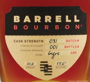 Barrell Batch 031 Cask Strength 6 Year Old Straight Bourbon Whiskey, Kentucky, USA