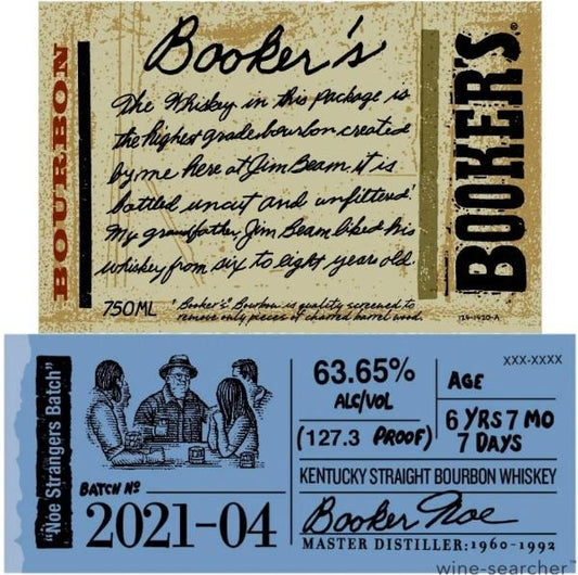 Booker's Batch 2021-04 'Noe Strangers Batch' Kentucky Straight Bourbon Whiskey, USA