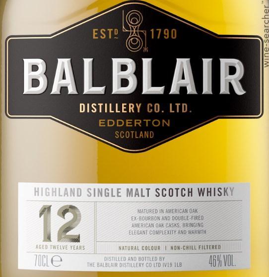 Balblair 12 Year Old Single Malt Scotch Whisky, Highlands, Scotland