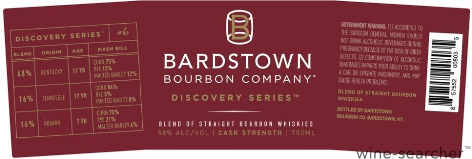 Bardstown Discovery Series No 6 Blend of Straight Bourbon Whiskies, USA