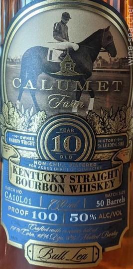 Calumet Farm Bull Lea 10 Year Old Kentucky Straight Bourbon Whiskey, USA