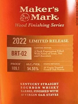 2022 Maker's Mark 'BRT-02' Wood Finishing Series Limited Release Kentucky Straight Bourbon Whisky, USA