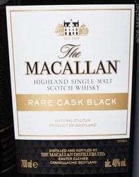 The Macallan 'Rare Cask' Black Single Malt Scotch Whisky, Highlands, Scotland