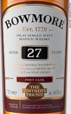 Bowmore 'Vintner's Trilogy' Port Cask 27 Year Old Single Malt Scotch Whisky, Islay, Scotland